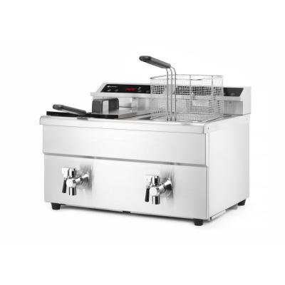 Indukční fritéza s výpustí - 2 x 8 l, HENDI, Profi Line, 16L, 230V/7000W, 577x609x(H)410mm | 215029